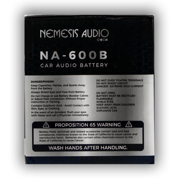 Nemesis Audio NA-600B 20AH 600W AGM Power Cell 12V Battery