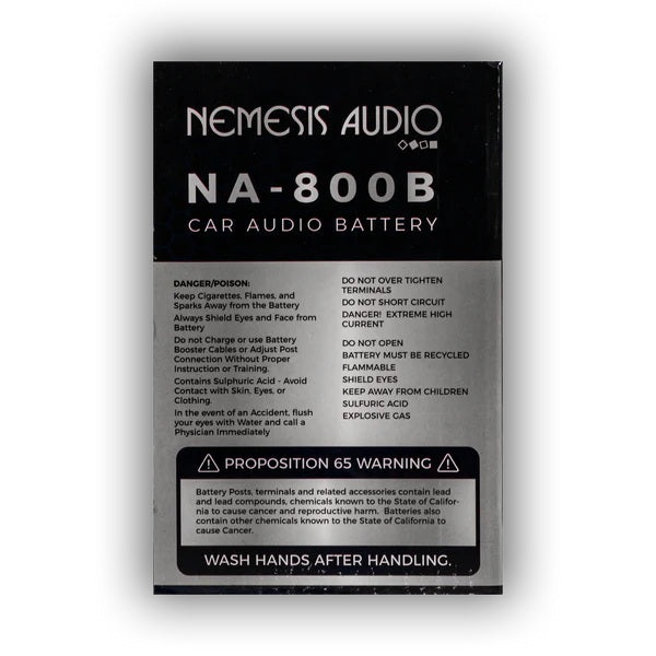 Nemesis Audio NA-800B 35AH 800W AGM Power Cell 12V Battery