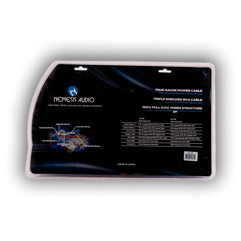 Nemesis Audio NM-4PK 100% OFC 4G Amp Kit