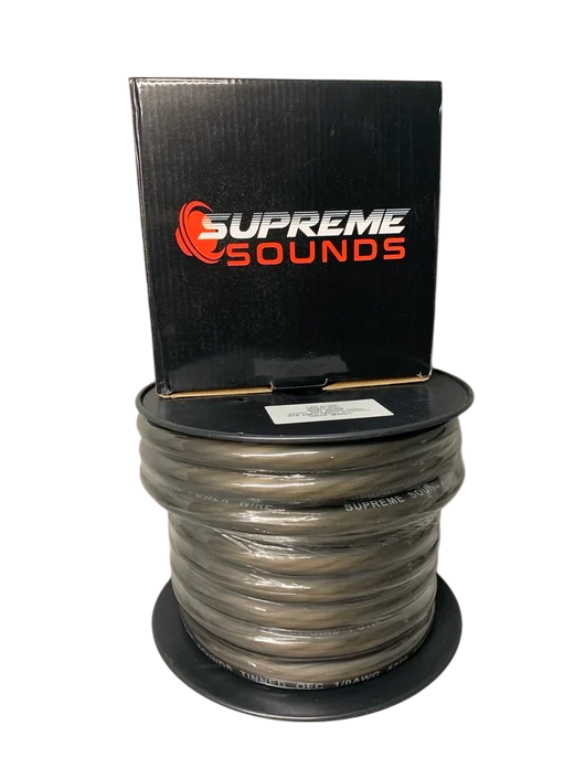 Supreme Sounds Oversized 0G 100% OFC Tinned Copper Spool - 50 Ft