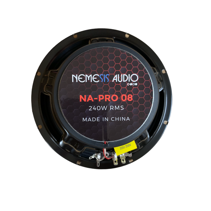 Nemesis Audio NA-PRO08 8" 240W Midrange Speaker with Built-in Bullet Tweeter 4-Ohm (Single)